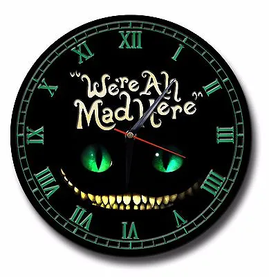 We're All Mad Here 250mm Diameter Clockalice In Wonderlandmad Hattertime • $31.52