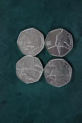 50p 2012 London Olympics 4 Different In Used Circulated Condition • £4