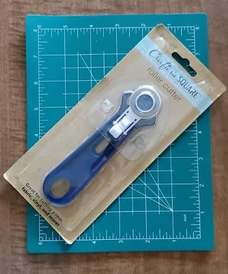 Crafter's Square Roller Rotary Cutter & 6 X8  Mat Set Fabric Plus 1 Spare Blade • $8