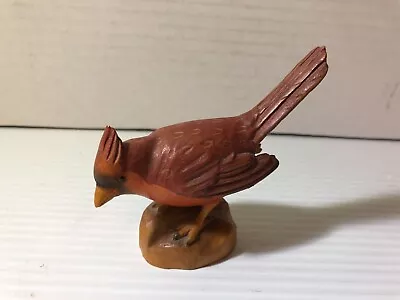 $89.99 • Buy Vintage ANRI Of Italy HAND CARVED Wood Bird Male CARDINAL 3 1/2 