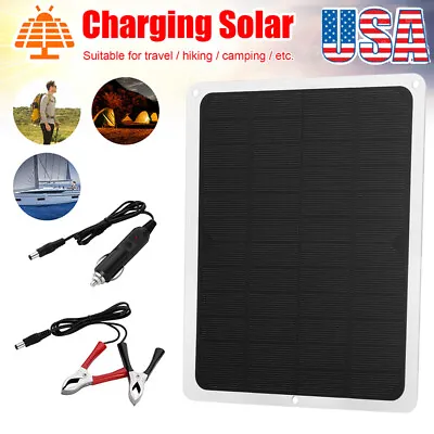 $19.55 • Buy 10W 12V Solar Panel Trickle Battery Charger Kit Maintainer Marine Boat RV Car