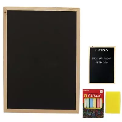 1 Kids Chalkboard Set With Eraser Chalks Dry Wipe Blackboard Hanging Draw Board • $9.49