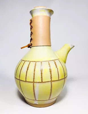 Jane & Gordon Martz Signed Vint Glazed Ceramic Wine Carafe W/cork Vinyl Corset • $167.50