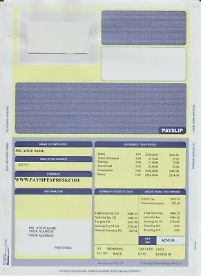 Copy Wage Slips X 3 Same Day Service Replacement Payslips Payslip P60  • £34.99