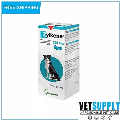 ZYLKENE Nutritional Supplement 225 MG For Dogs 10 To 30 Kg 30 Capsules • $71.91