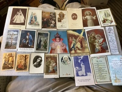 $19.99 • Buy Lot Of 22 Vintage & Antique Catholic Holy Prayer Cards, 1950’s.