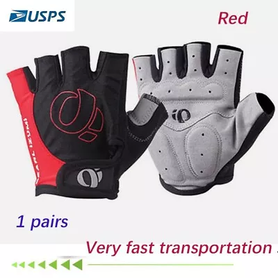 MTB Mountain Bicycle Sports Gloves Cycling Cycling Bike Gloves Half Finger Red • $4.99