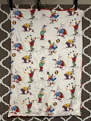 Vintage Clown Theme Baby Crib Blanket Retro Circus 33x50 • $21.50