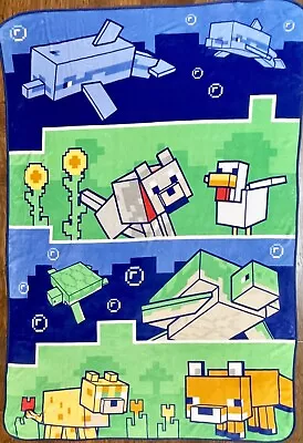 Extra Large Minecraft  Animal Patch  Kids 62  X 90  Fleece Blanket • $19.99