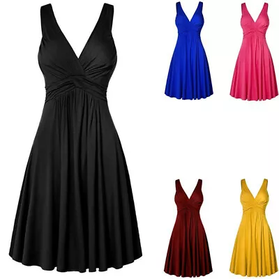 $27.87 • Buy Evening Dress Dresses Lady Formal Women Plus Size Cocktail Sexy V-Neck Elegant
