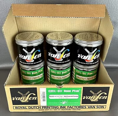 6 Pack Of 1 LB Van Son CML Oil Base Plus 354 Emerald Canary VS722 Printing Ink • $55