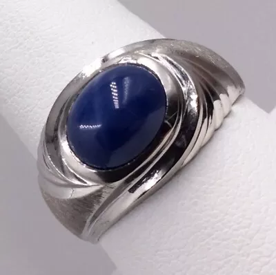 10k White Gold Mens Linde Star Sapphire Ring Size 9.5 • $469.99