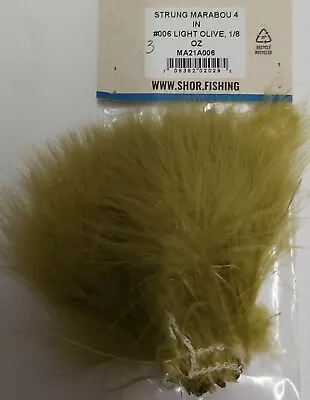 Lot Of 1/8oz   MARABOU    4 Long  Color: LT. OLIVE   WOOLY BUGGER Feathers  • $2.91