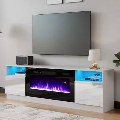 TV Stand With Fireplace LED Light Entertainment Center 36  Electric Fireplace • $259.99