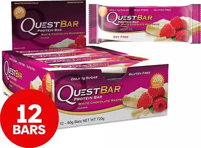 12 X Quest Protein Bars White Chocolate Raspberry 60g • $67.99