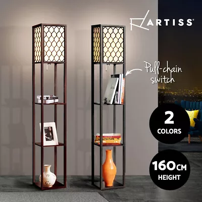 $65.95 • Buy Artiss Floor Lamp Shelf Tripod Modern LED Storage Shelves Stand Reading Light