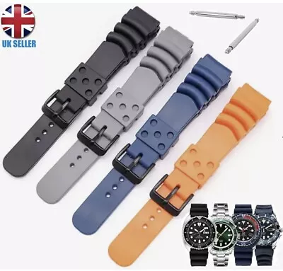 Citizen Seiko Compatbile Black Buckle Rubber Diver Sport Watch Strap Band • £5.59