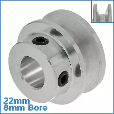 Aluminium Alloy 22mm V Groove Track Wheel 8mm Fixed Bore Diameter Motor Shaft • £13.58