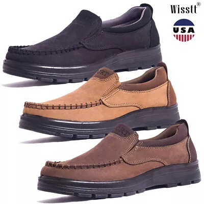 Mens Low-Top Casual Driving Loafers Wedding Slip On Walking Leather Dress Shoes • $19.97