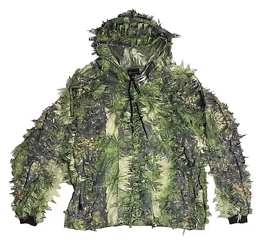 Mirage Wear Mossy Oak Mens Camo Ghillie Hooded Full Zip Forest Floor Size SM/MD • $27.90