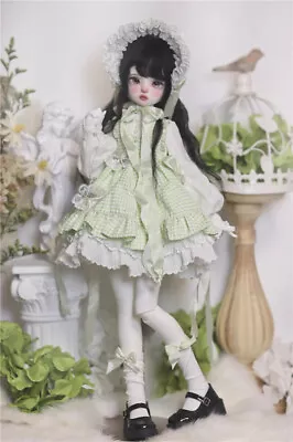 BJD 1/4 Doll Clothing Only Bonnet+Dress+Out Dress+pannier+Socks MSD MDD Puyoo • $53.99