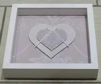 LARGE 27cm Laura Ashley Josette 3D Art Heart Picture Amethyst Purple Lilac • £23.50