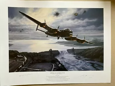 Dambuster Aviation Art Print  Mcarthy Over The Mohne Dam  Johnson Signed  Damage • £95