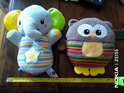 2 Light & Lullaby BABY TOYS LOT Fp Sooth& Glow OWL +Vtech Snooze &Sooth ELEPHANT • $14.99