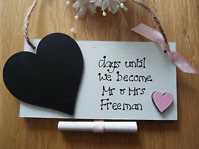 Personalised Countdown To Wedding Keepsake Sign Engagement Gift Mr & Mrs Plaque  • £5.99