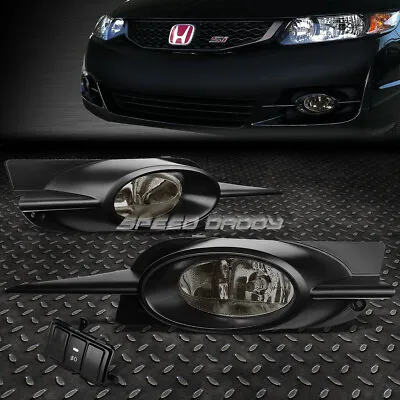 For 09-11 Honda Civic Coupe Smoked Lens Bumper Fog Light Lamps W/bezel+switch • $47.98