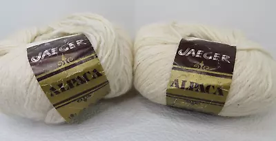 Lot Of 2 Jaeger Off White #142 100% Alpaca Yarn 1.75 Oz Great Britain Lot 71/014 • $38.99