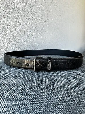 Saint Laurent Crocodile Embossed Belt • $218