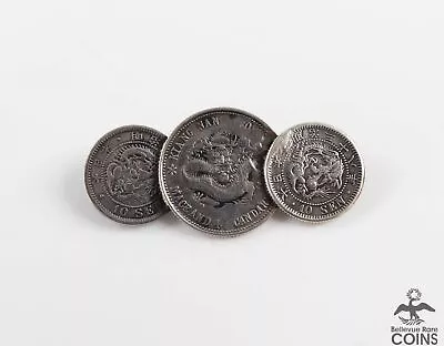 Vintage China Silver Dragon Fen Coins Brooch Pin • $15.50