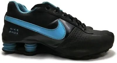 Nike Shox Men’s Sz 6.5Y / Women's Sz 8 Running Shoes 615981-001 Black Blue • $49.95