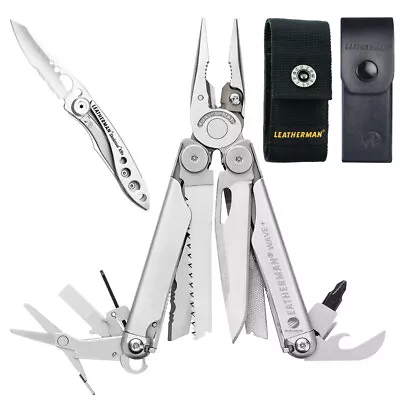 Leatherman Wave Plus + Multitool + Sheath Nylon Or Leather + Skeletool Kbx • $385.50