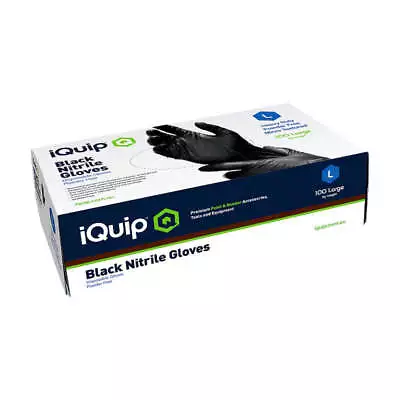 IQuip Textured Black Nitrile Gloves 6mil • $33.03