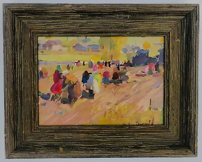 French Impressionist / Modernist Painting / Board - Showing Farmers - Signed • $595