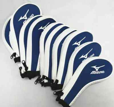 White/Blue 11Pc Mizuno Golf Club Iron HeadCovers Long Zipper Quality UK Stock • $31.08