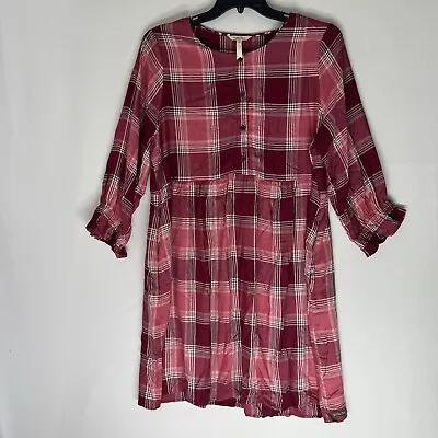 Matilda Jane Dress L Heart To Heart You & Me Brushed Flannel Plaid Dress Large • $26.87