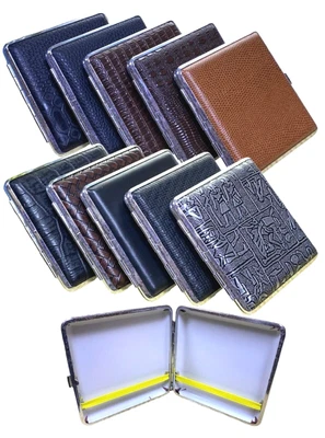 £3.99 • Buy Cigarette Case King Size Metal Box Holder Leather Cases Tobacco 20 Cigarettes