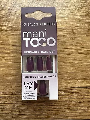 Salon Perfect Mani To Go Reusable Nail Set PURPLE NEW IN BOX • $10