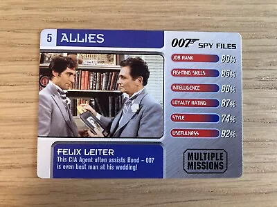 007 Spy Files Cards 2002 Allies #5 Felix Leiter  • £0.99