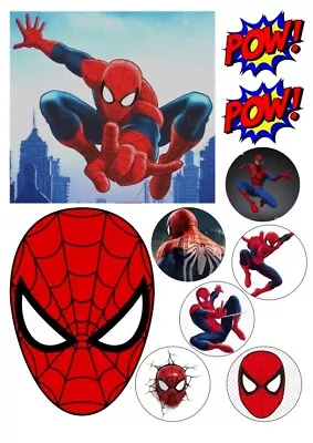 Spiderman Edible Cake And Cupcake Toppers Birthday Decorations - A4 Icing Sheet • £8.25