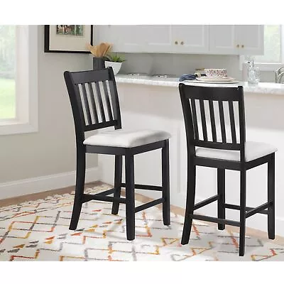 Set Of 2 Dining Counter Height Chairs Rustic Backrest With Foot Support • $218.08