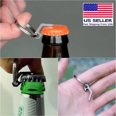 EDC Mini Lightweight Bottle Beer Opener & Keyring Pocket Tool Utility Keychain • $6.99