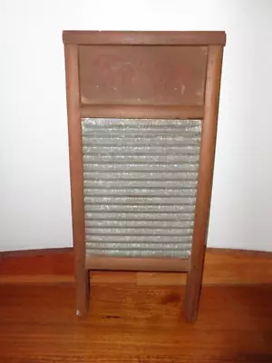 Antique Carolina Washboard  - Two In One  Wood & Galvanized Washboard • $12.99