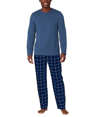 Cozy Lodge 2Pc. French Terry Sweatshirt & Plaid Pajama Set  Blue Plaid XL $69.00 • $10.20