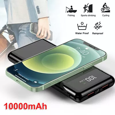 Wireless Power Bank Fast Charging 10000mAh Portable 2 USB Charger Battery Pack • $25.95