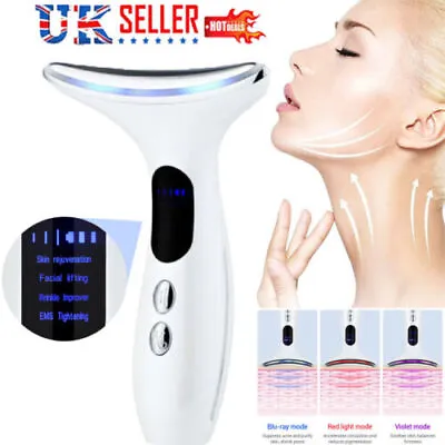 LED Microcurrent Facial Skin Tightening Lifting Device Face Neck Beauty Machine • £13.59