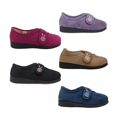 Panda Bliss Edythe Ladies Slippers Wider Fit Comfort Slipper Hook And Loop Tab S • $44.95